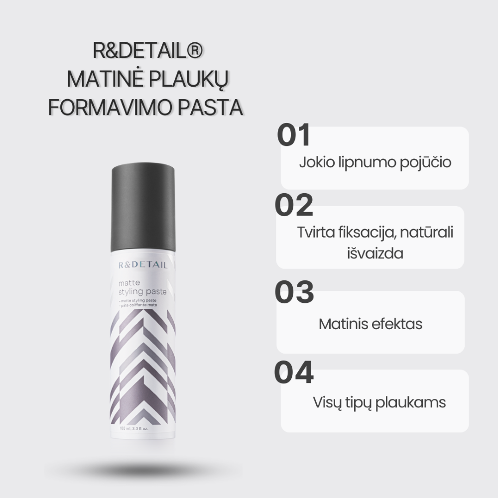 R&DETAIL Matte styling paste Matinė formavimo pasta, 100ml